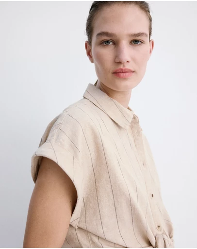M.N.G - Linen Pinstripe Shirt