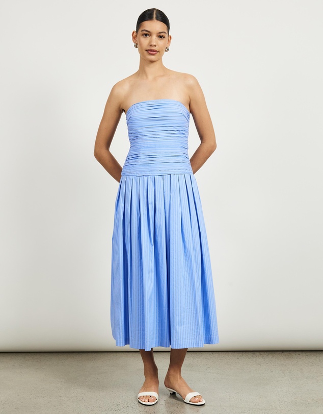 Minima Esenciales - Camille Gathered Strapless Maxi Dress