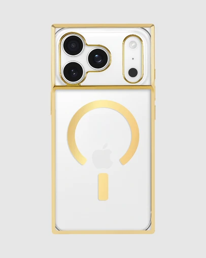 Flaunt - Flaunt Square Gilded Crystal Clear MagSafe Case for iPhone 18 Pro / 17 Pro