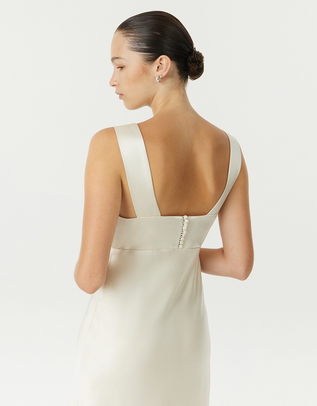 Third Form - Satin Gather Bra Bias Slip Dress