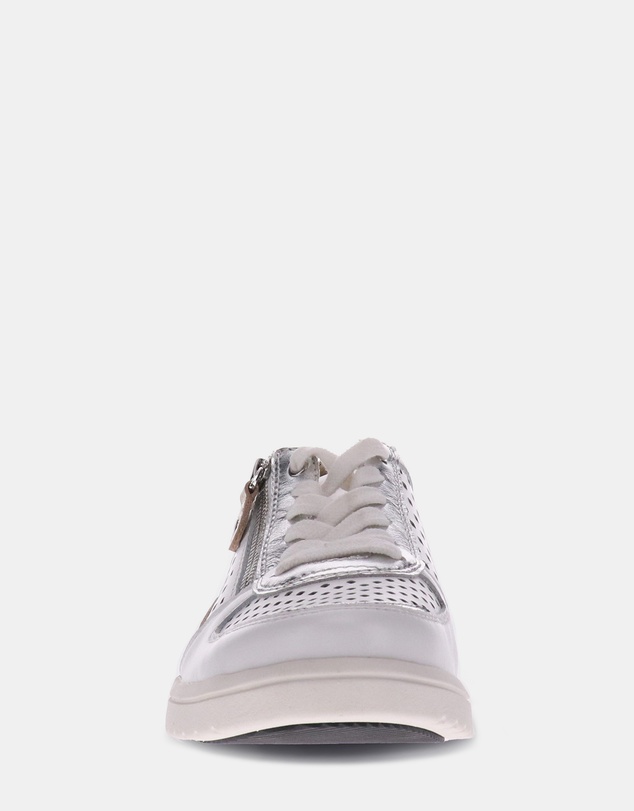 Mia Vita - Baxley Zip Casual Sneaker - White/Silver