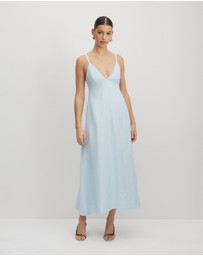 AERE - Bettina Linen Midi Dress