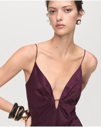 M.N.G - V-Neck Satin Dress