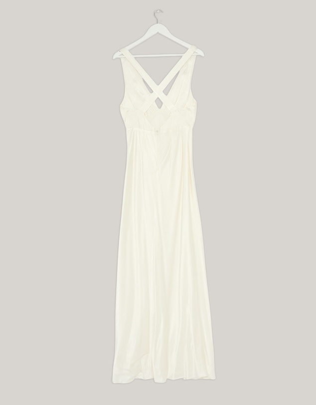 Revibe - Repaired Shona Joy La Lune Plunged Cross Back Maxi Dress - AU 12