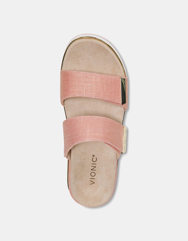 Vionic - Brandie Flatform Slide - Papaya Linen