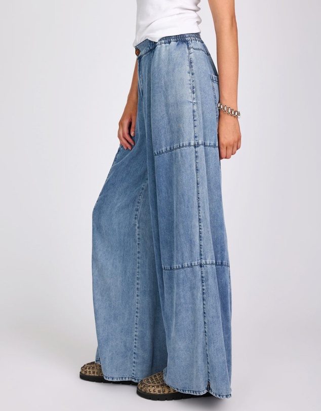 ONE TEASPOON - Marissa Tencel Palazzo Pants - Denim Blue