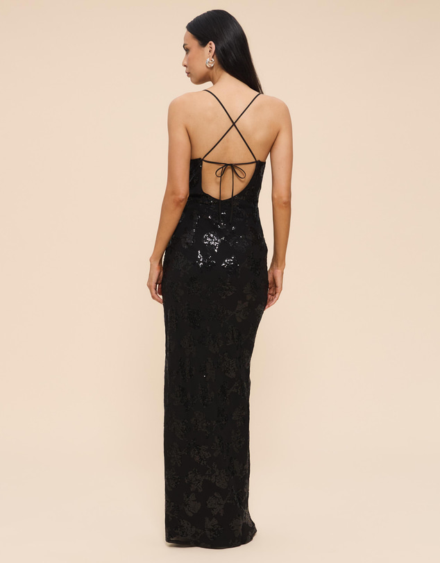 CHANCERY - Siera Sequin Cowl Neck Dress