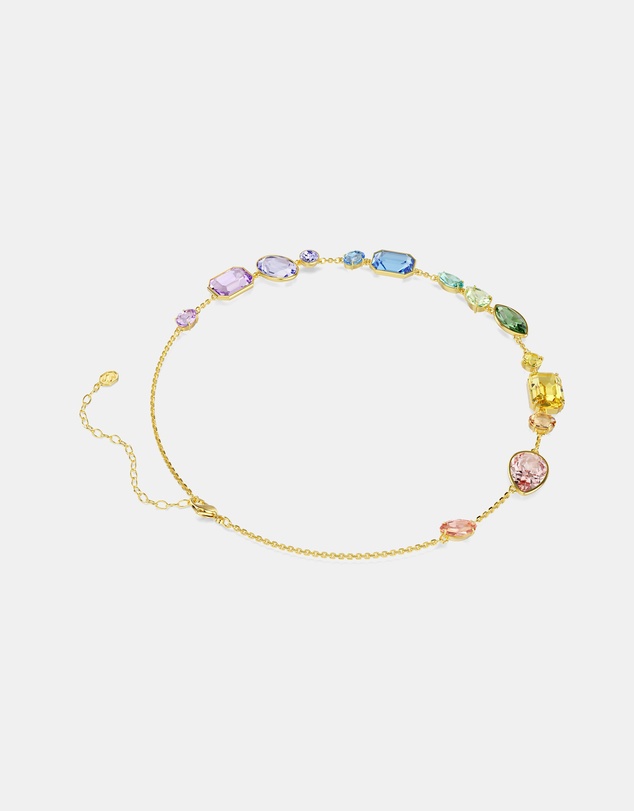 Swarovski - Gema Necklace, Mixed Cuts, Multicolored, Gold-Tone Plated