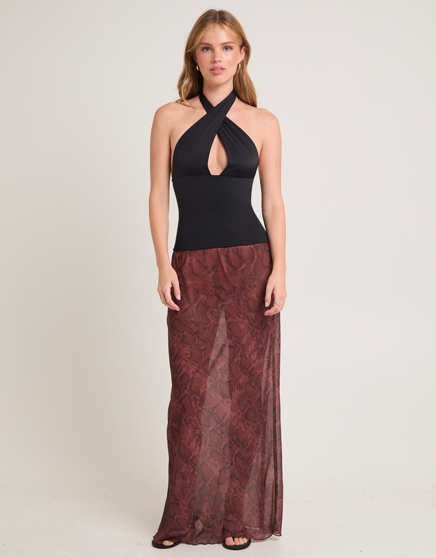 Alice In The Eve - Umah Snake Sheer Maxi Skirt