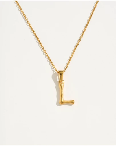 Reliquia Jewellery - L Initial Gold Charm Necklace
