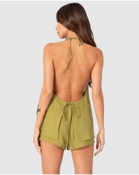EDIKTED - Arden Linen Look Tie Front Top