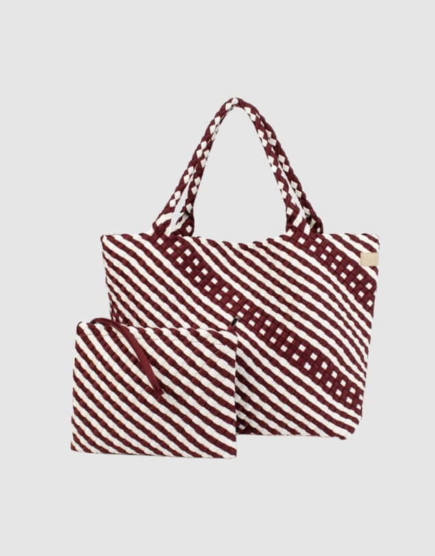 Chuchka - Woven Neoprene Coco Large Tote Maroon