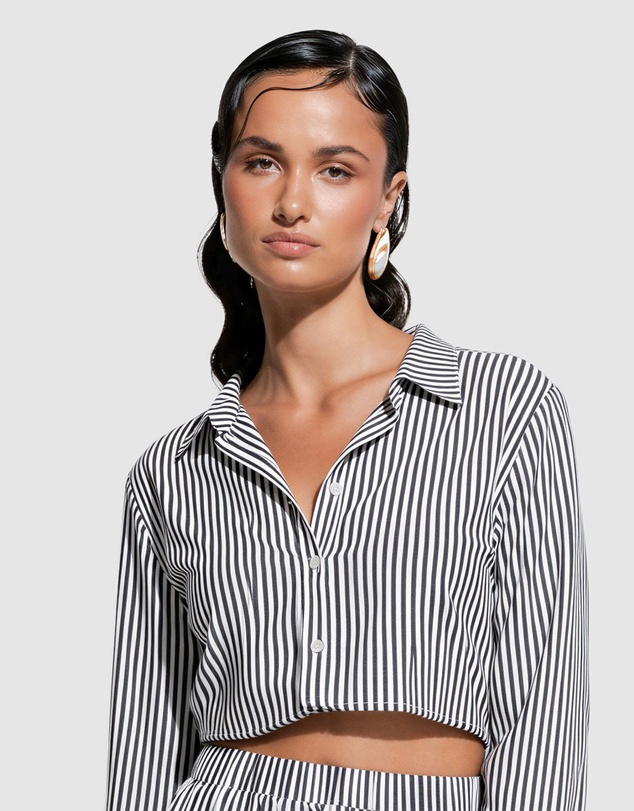 GINIA - Franca Stripe Crop Shirt