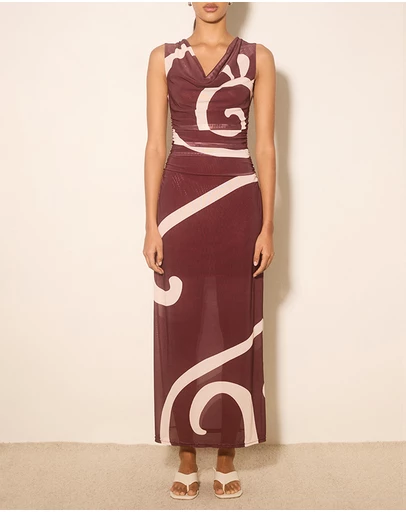 burgundy dress nz Nadia Dress