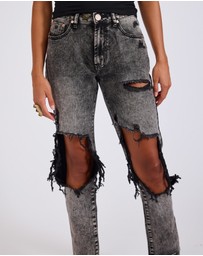 ONE TEASPOON - Rodeo Grey High Waist Awesome Baggies Denim Jeans