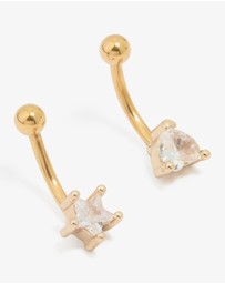 Lovisa - Gold Plated Surgical Steel Cubic Zirconia Ear & Body Jewellery Set