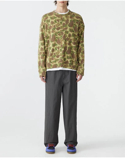 Bassike - Camo Slouch Crew Sweat