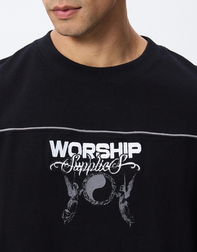 Worship - Toll Free Box Crop Panel Tee