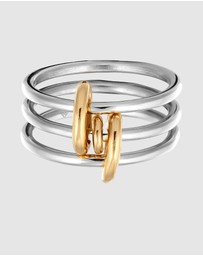 Elli Jewelry - Ring Trio Bicolor 925 Sterling Silver