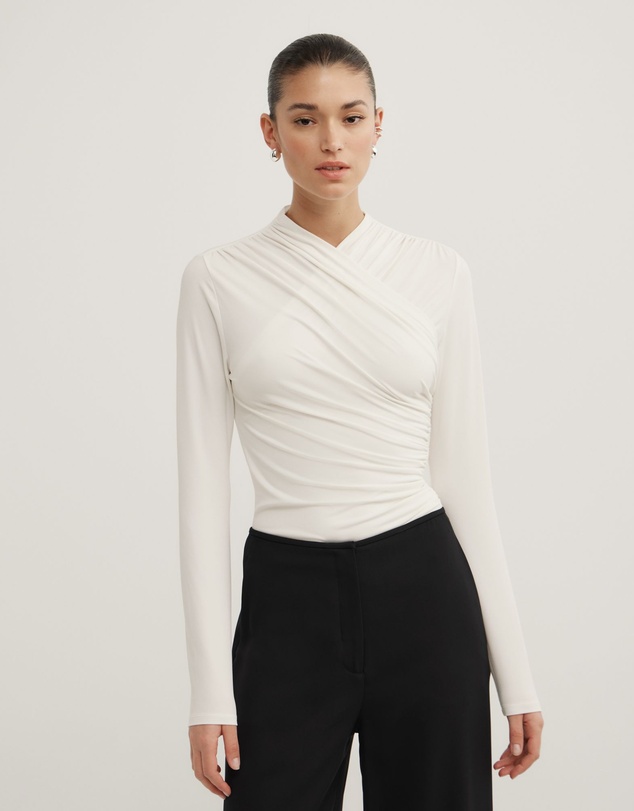 Witchery - Wrap Long Sleeve Jersey Top
