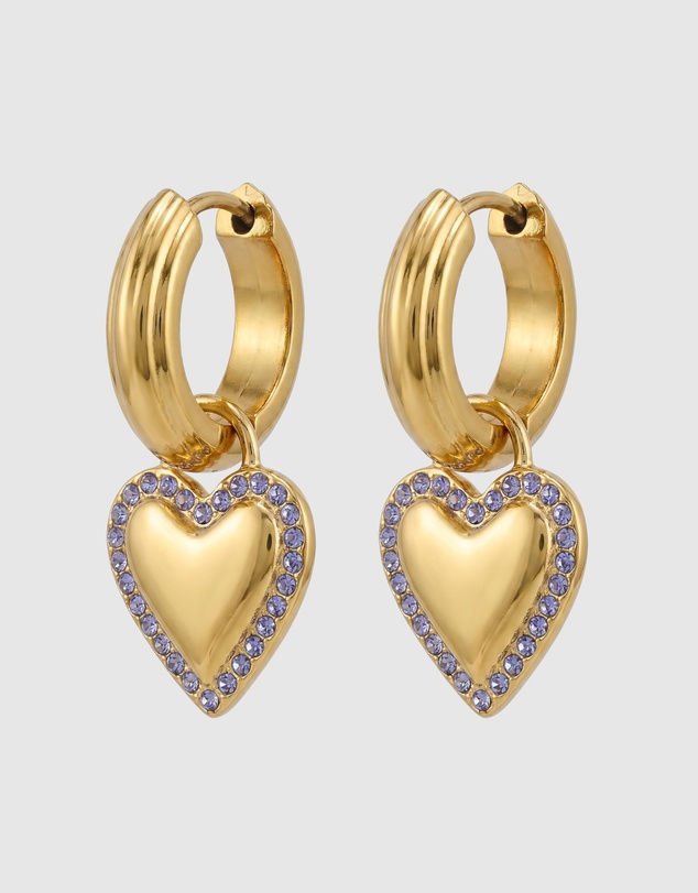 Miz Casa and Co - Amora Heart Drop Huggie Earrings