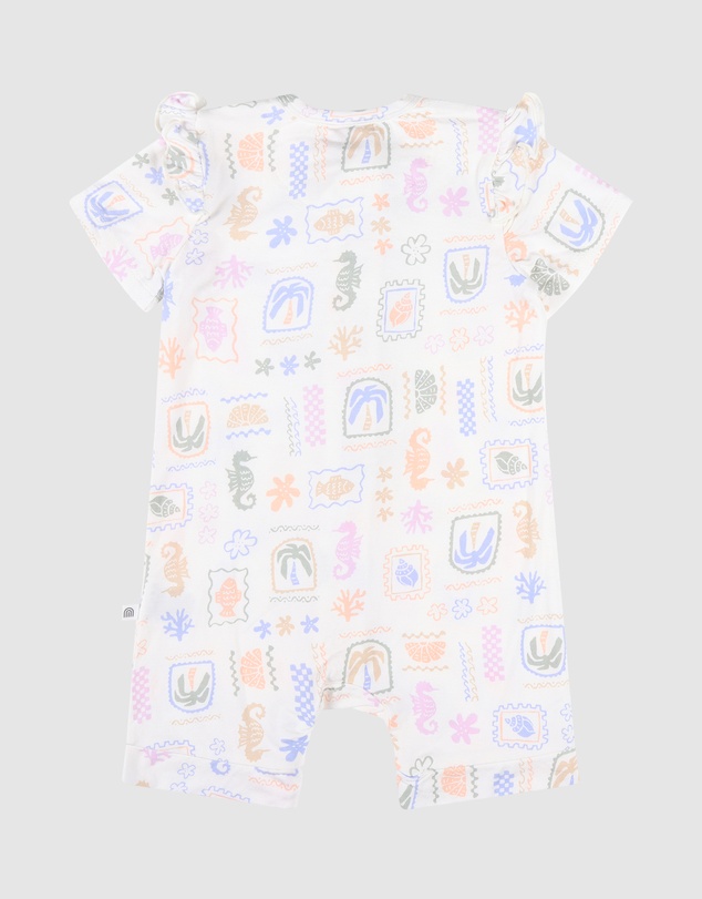 Kynd Baby - Frill Short Sleeve Onesie in Resort