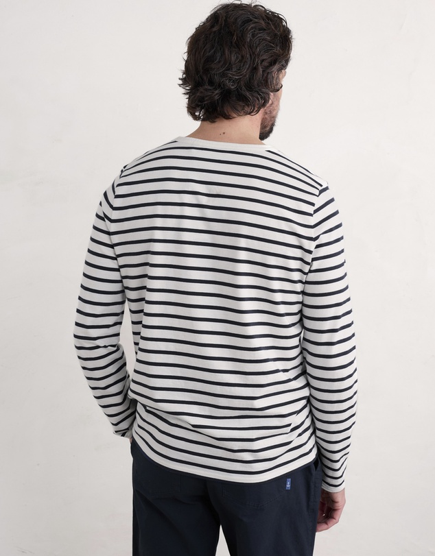 Seasalt - Seasalt Cornwall Navy Crew Neck Sailor Shirt in Organic Cotton
