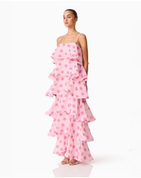 Elliatt - Sola Polkadot Tiered Maxi Dress