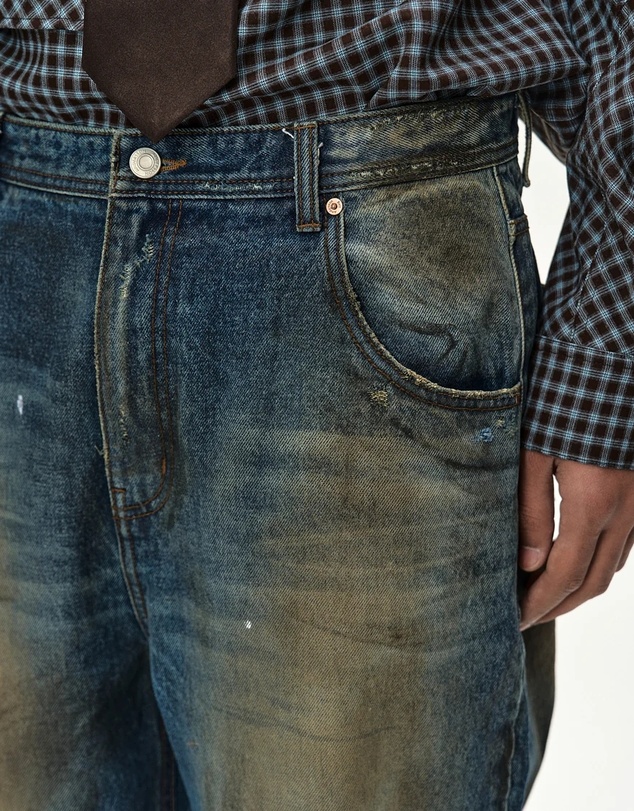Andersson Bell - Coated Blue Wide-Leg Jeans