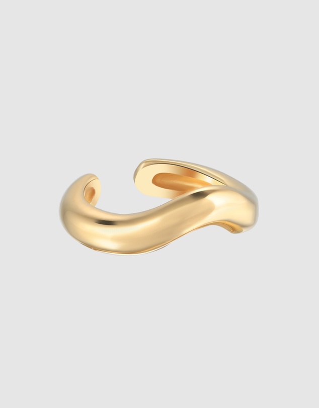 Elli Jewelry - Earrings Earcuff Waves Design in 925 Sterling Silver Gold Plated