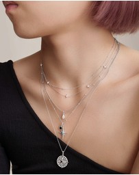 Ania Haie - Silver Shell Pearl Cross Charm