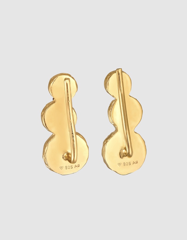 Elli Jewelry - Earrings Earclimber Baroque with Freshwater Pearls in 925 Sterling Silver Gold Plated