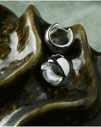 Najo - Daynight Silver Huggie Earrings