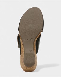 Vionic - Leticia Wedge Sandal - Black Leather