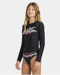 Billabong - Girls 6 to 16 Say My Name Long Sleeve Rash Vest Set