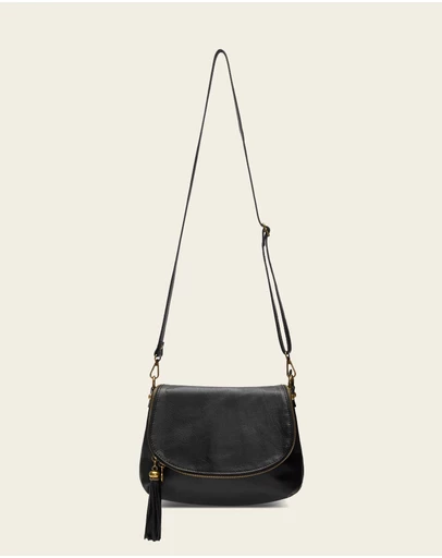Florence - Vasarino Black Leather Crossbody Bag