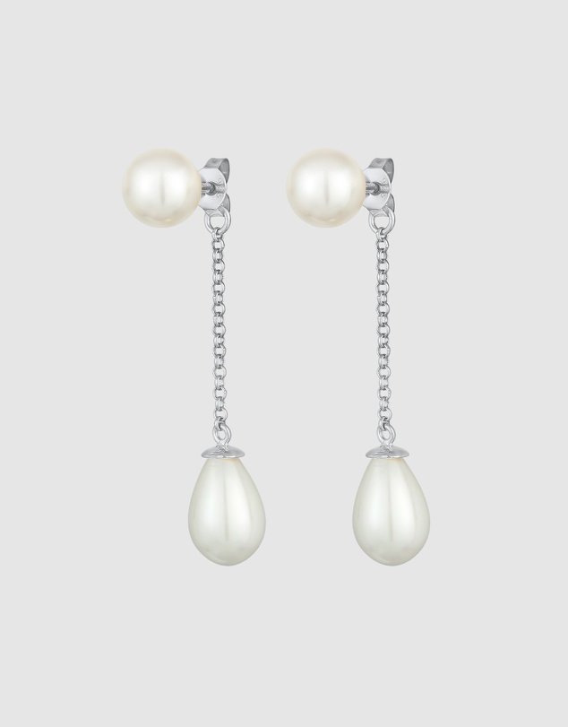 Elli Jewelry - Earrings Earjacket Drop Trend with shell core pearls in 925 sterling silver