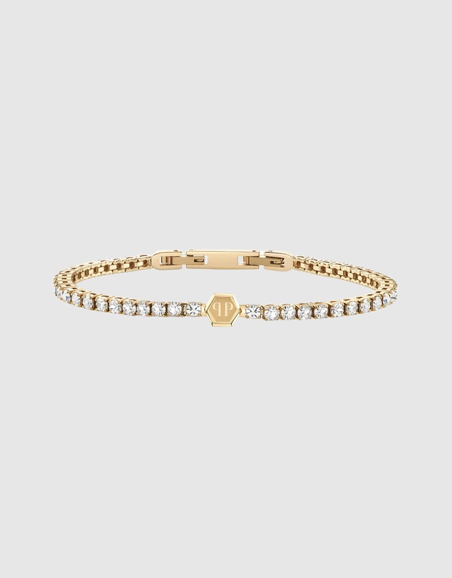 Philipp Plein - Plein Tennis Royal Gold-Tone Tennis Bracelet White Crystal
