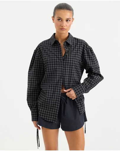 Calli - Lucy Drawstring Check Shirt