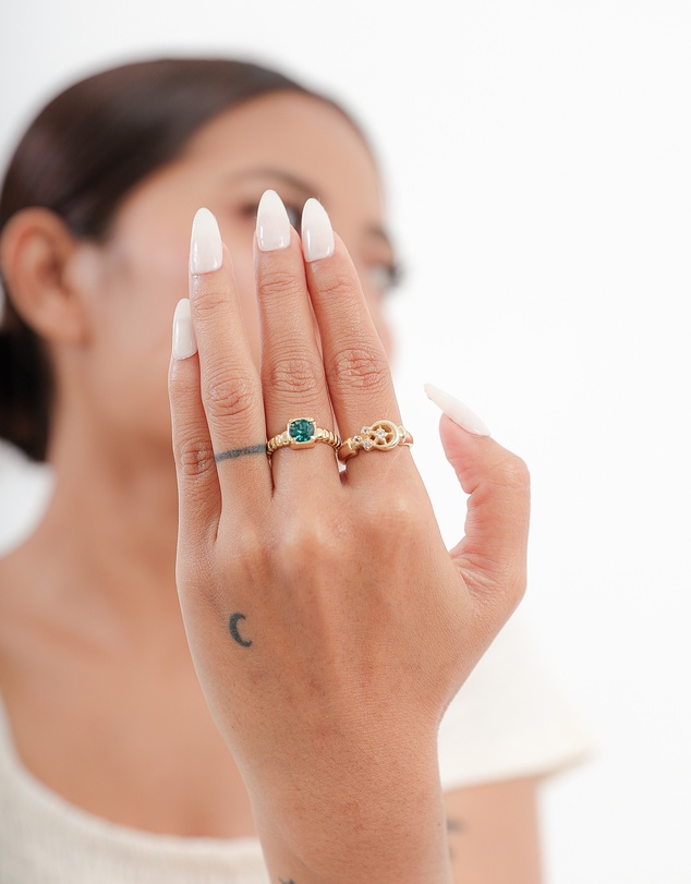 Elli Jewelry - Crystal Cocktail Ring in Gold-Plated 925 Silver