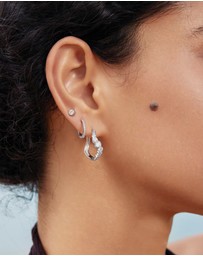 Ania Haie - Silver Sparkling Tide Huggie Hoop Earrings