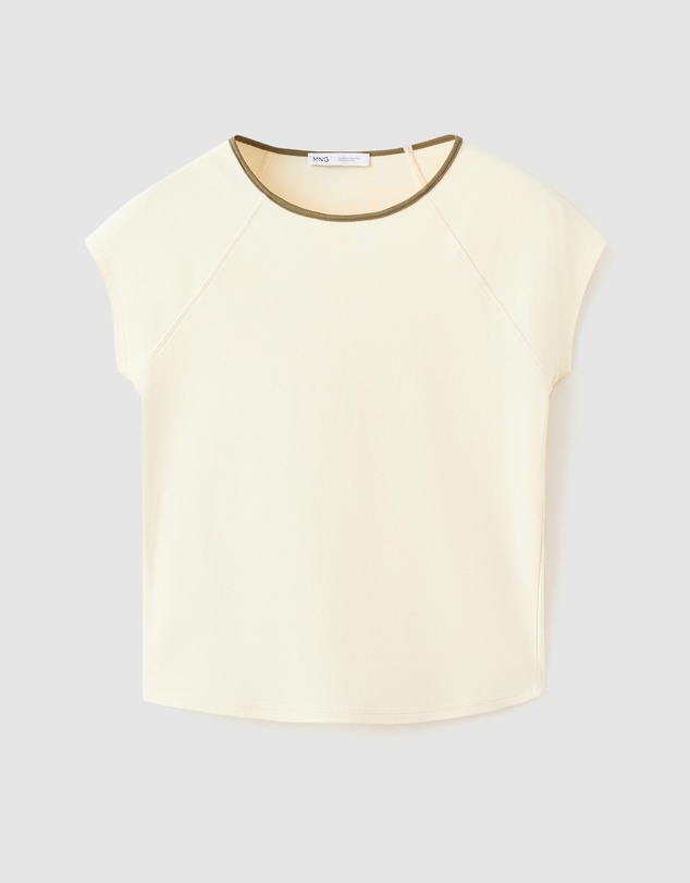 M.N.G - Cotton T-Shirt with Contrast Piping