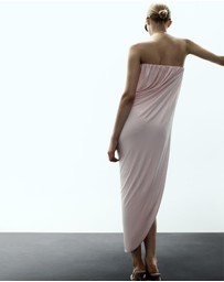 M.N.G - Draped Asymmetrical Bandeau Dress