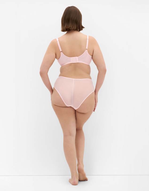 City Chic - Plus size Poppy Hi Waist Cheeky Brief - pink icing
