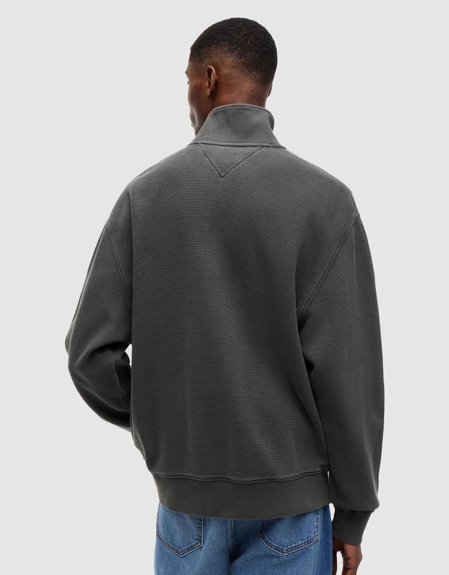 Tommy Jeans - Relaxed Washed Waffle Quarter-Zip Sweater