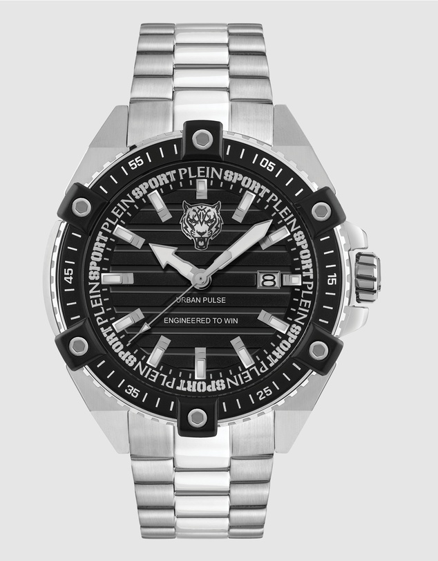 Plein Sport - PLEIN URBAN PULSE 47mm Black dial and Silver-tone strap