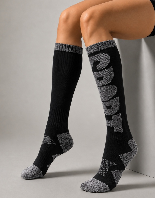 KAJA Clothing - Aspen Ski Socks -BLACK