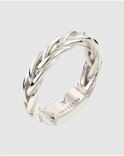 Kuzzoi - ICONIC EXCLUSIVE - Ring Male Bandring Braid Pattern 925 Sterling Silver