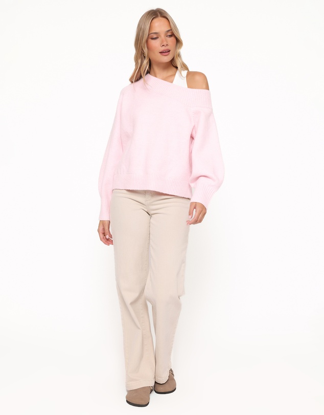 Petal & Pup - Ailis Off Shoulder Sweater - Pink