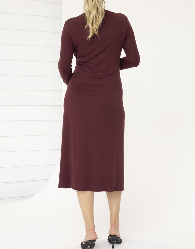 Angel Maternity - Nina Maternity Side Tie Dress – Berry Red